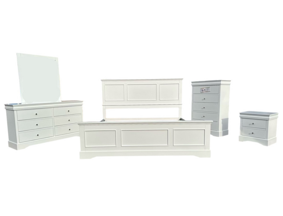 Louie 5pc Queen Set (White) - Mare Blu