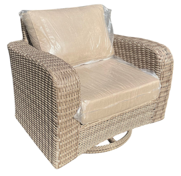 Valencia Swivel Chair with Sunbrella Cushion (Light Brown) - Mare Blu
