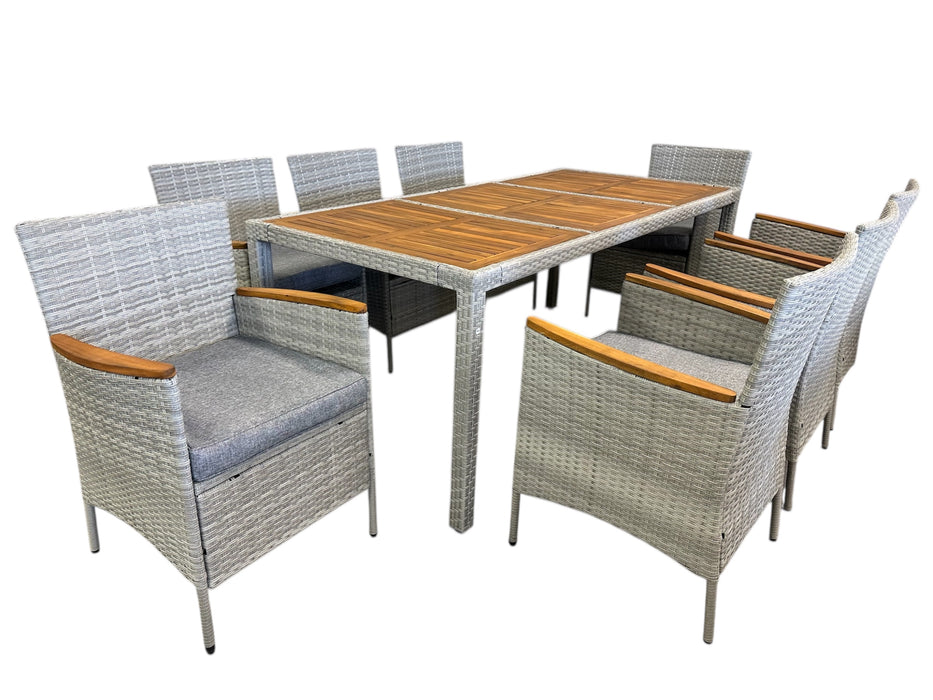 Transue 8 Seat Outdoor Dining Set (Grey)