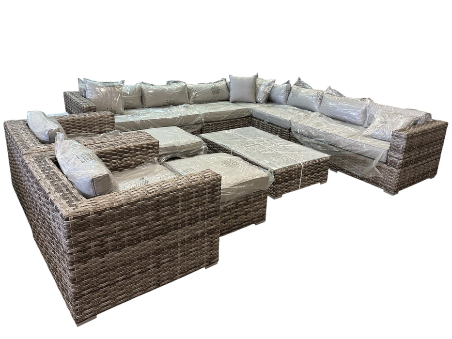 11pc Outdoor Patio Set (Dark Brown)