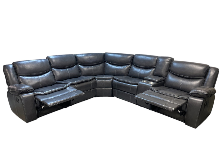 Marine Sectional (Grey Leather) - Mare Blu