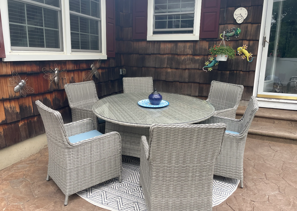 Tahiti 6 Seat Dining Set (Available in Grey or Brown) - Mare Blu