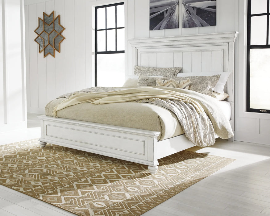 Athena 4 PC Queen Bed Set (Antique White)