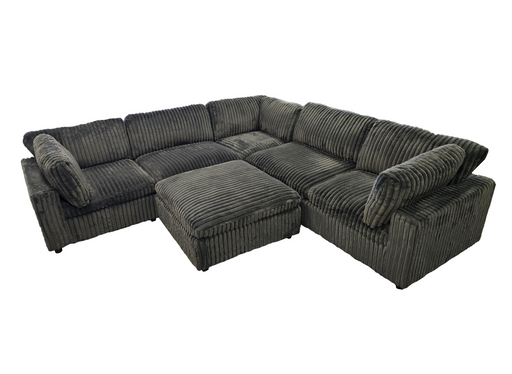 Bianca Sectional with Ottoman (Dark Grey) - Mare Blu