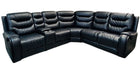 Channel Sectional (Black Leather) - Mare Blu