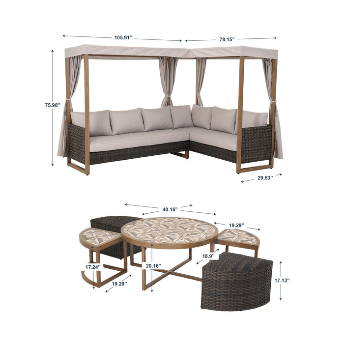 7 Piece Canopy Sectional Set