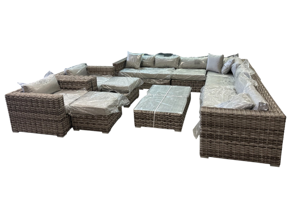 11pc Outdoor Patio Set (Dark Brown)