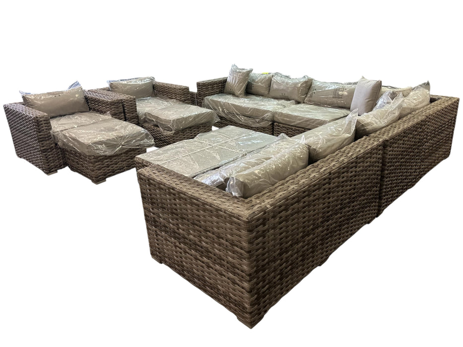 11pc Outdoor Patio Set (Dark Brown)