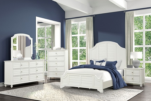 Naples 5 PC Queen Bed Set (Antique White) - Mare Blu