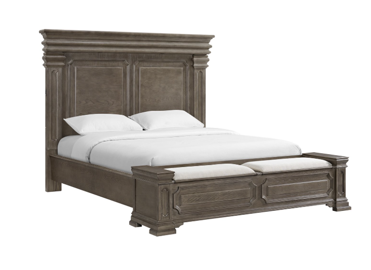 Saint James 5 PC King Bedroom Set (Brown/Grey)