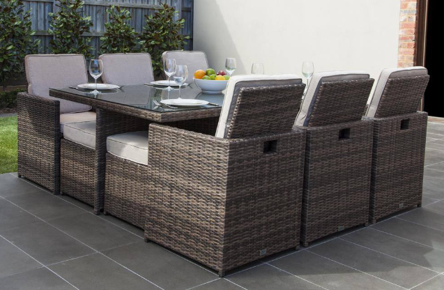 Hideaway 11pc Outdoor Dining Set (Brown)