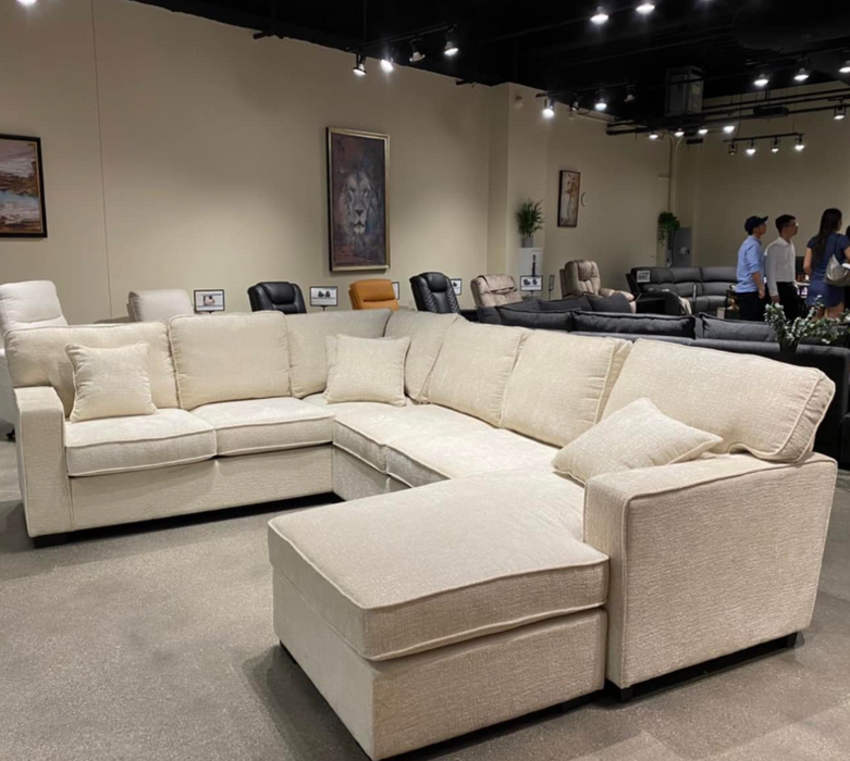 Santorini Sectional with Ottoman (Beige)