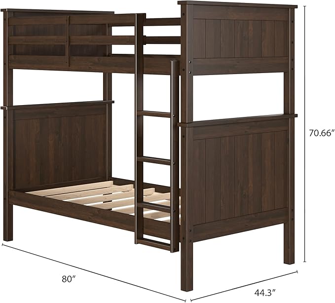 Twin Over Twin Bunk Bed (Walnut)